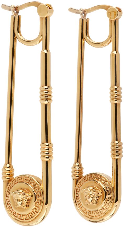 versace earrings safety pin